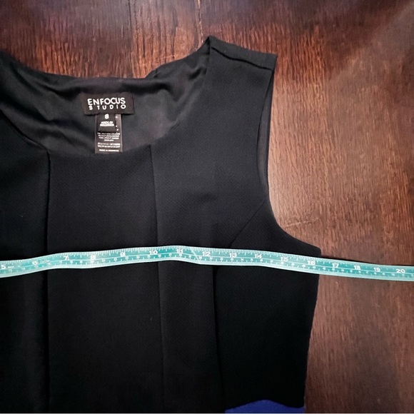 Enfocus Studio NWOT Blue White  Color Block Dress Size 8 - Picture 4 of 7